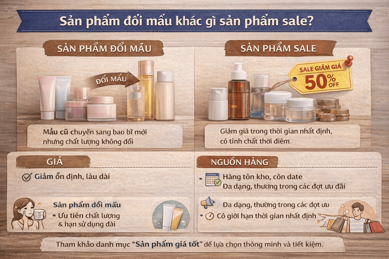 Sản phẩm đổi mẫu khác gì sản phẩm sale