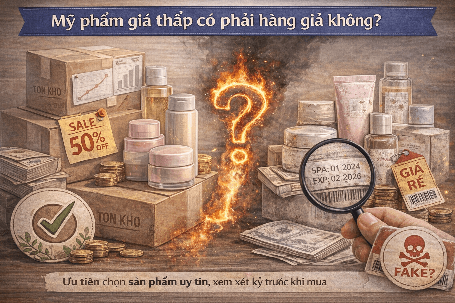 Mỹ phẩm giá thấp có phải hàng giả không