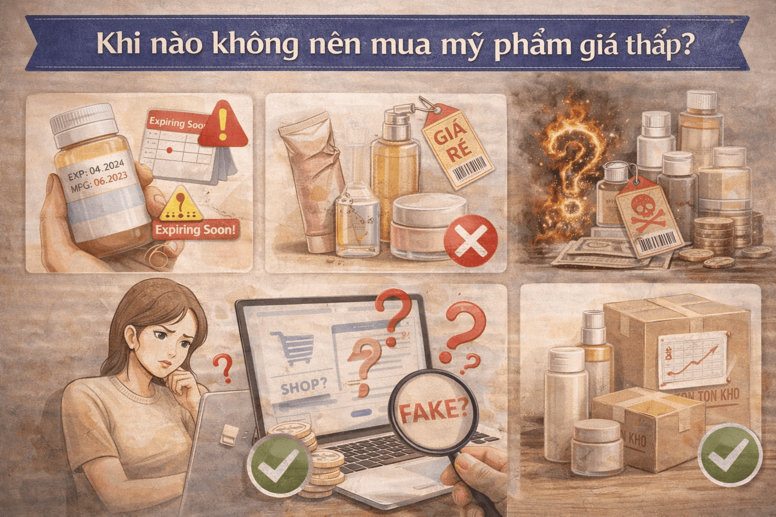Khi nào không nên mua mỹ phẩm giá thấp