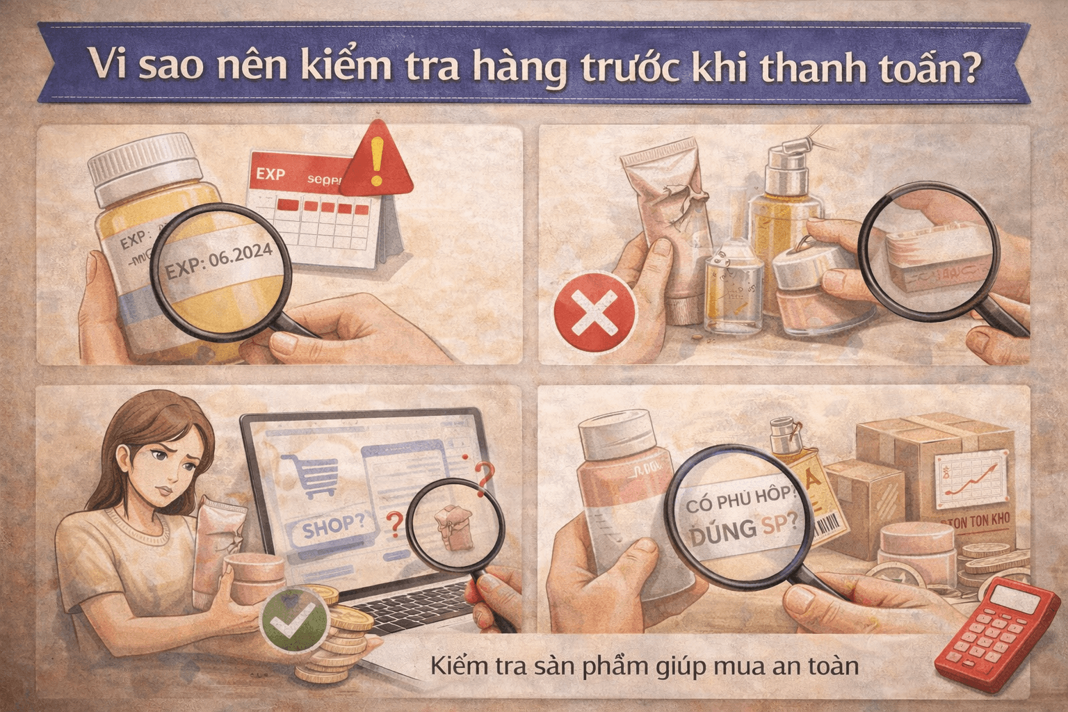 Vì sao nên kiểm tra hàng trước khi thanh toán